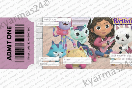 Ticket Gabby's dollhouse kinderfeestje (digitaal product)